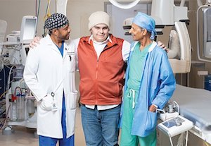 Aristeo Cantu with his doctors