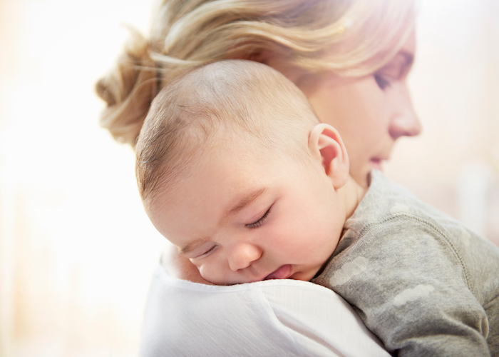 Mother holding baby