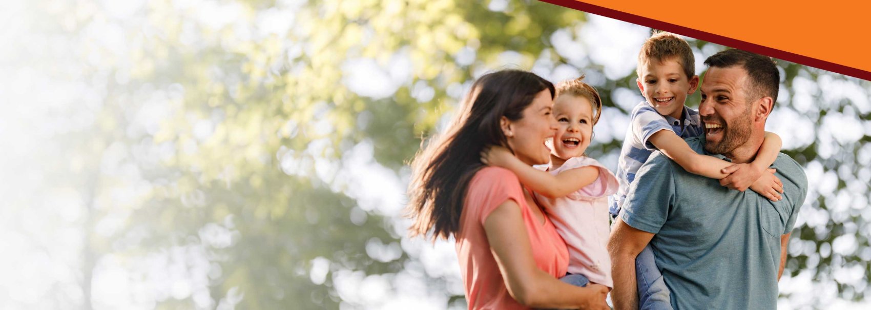 Family playing in the park