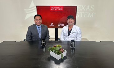 Tom Castaneda and Dr. Glatz on South Texas Healthy Living set