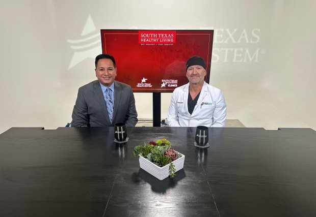 Tom Castaneda and Dr. Glatz on South Texas Healthy Living set