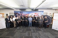 STHS Recognizing the Officers and Security Guard with a hometown Heroes Award