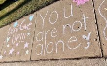 Chalk art on a sidewalk