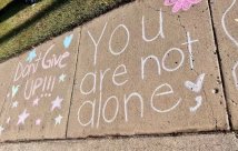 Chalk art on a sidewalk