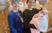 STHS Mcallen Delivery Nurse, mom Miranda Cano and Baby Celine